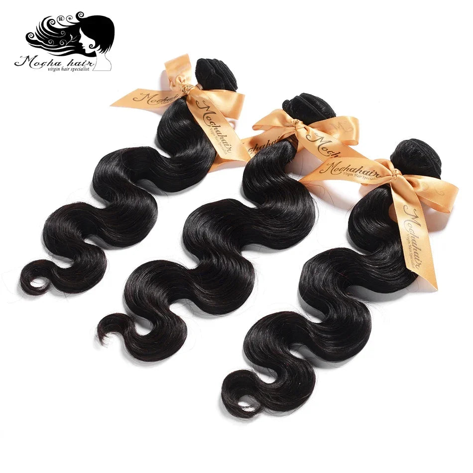 MOCHA Hair10A  Brazilian Virgin Hair Body Wave 3 Bundles16'-26'100% Unprocessed Human Hair Extension Natural Color Free Shipping
