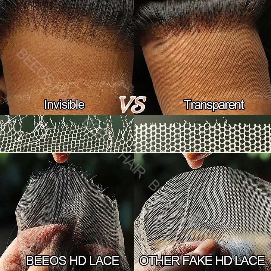 BEEOS Jerry Curly Glueless 250% Skinlike 13x6 HD Lace Front Human Hair Wigs Preplucked 5x5 HD Transparent Lace Wigs For Women
