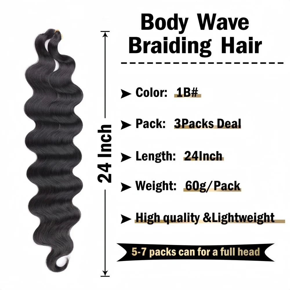 #4 Brown Highlight Human Crochet Hair With String Body Wave Invisible Pre Separated Knotless Crochet Hair Extensions For Braid