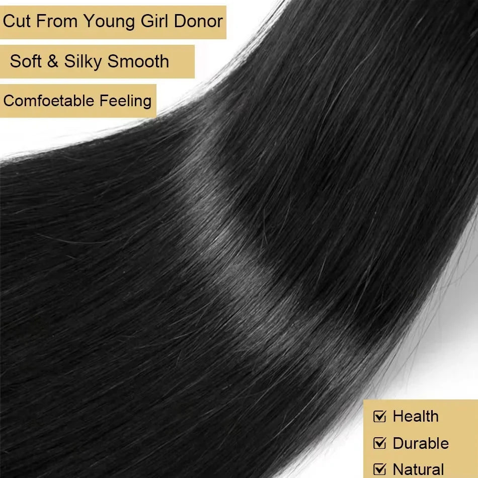 40 50Inch Bone Straight Human Hair Bundles Raw Hair Bundles 100% Human Hair Extensions Brazilian Weave 3 4 Bundles Fast Shipping
