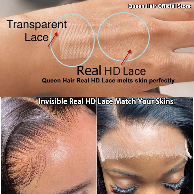 Queen Hair Loose Deep Real HD Lace Wig Raw Hair Pre Plucked Full Frontal 13x6 13x4 5x5 6x6 Closure Melt Skin Lace HD Lace Wig